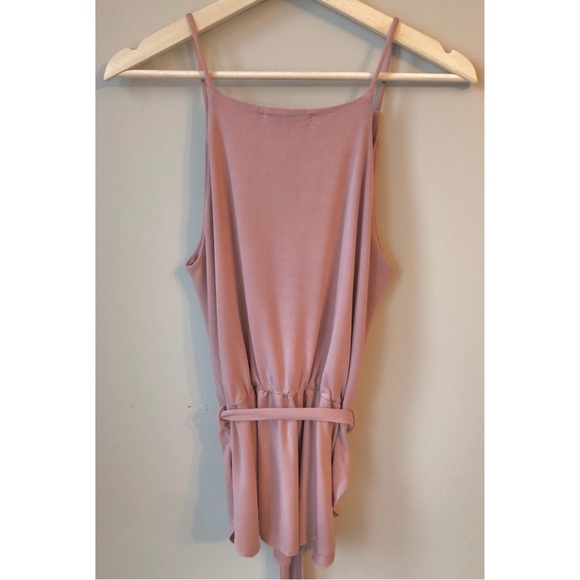 Krisa • S • Blush Pink Faux Wrap Peplum Tank Top - Picture 3 of 4